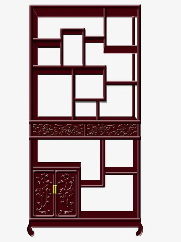 中国风柜式古董架免抠图片免抠
