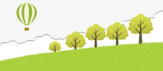 绿色郊外风景矢量素材免抠