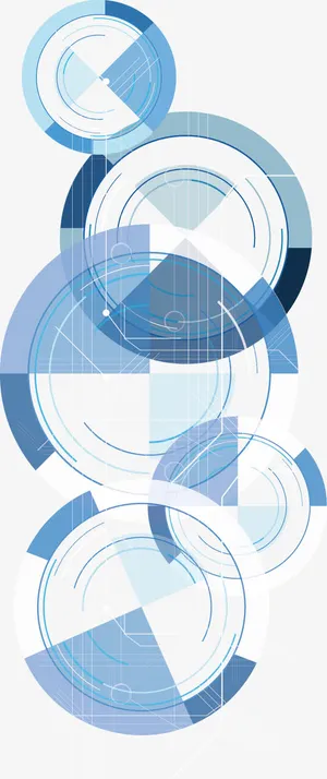 蓝色圆形装饰素材免抠