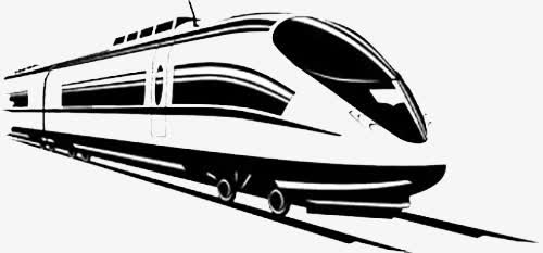 黑色铁轨高铁剪影免抠