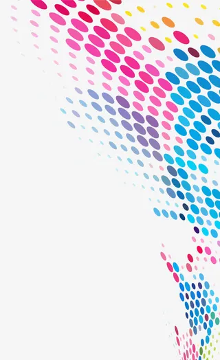 手绘多彩圆点免抠
