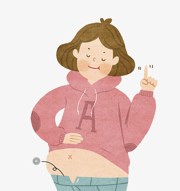 可爱女孩露出大肚腩免抠