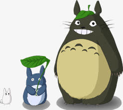 可爱卡通手绘龙猫创意免抠