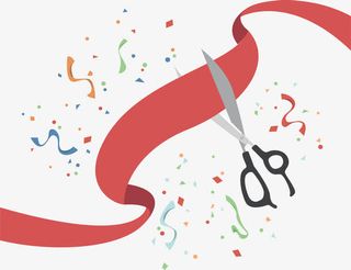 红色飘逸彩带免抠