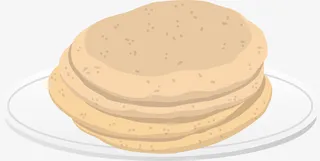 黄色简约手绘煎饼免抠