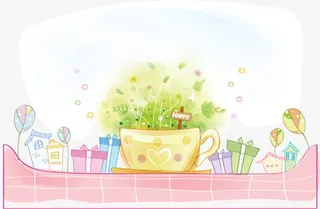 手绘 卡通 小清新 装饰背景图