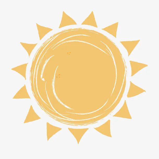 可爱卡通手绘太阳素材png免抠
