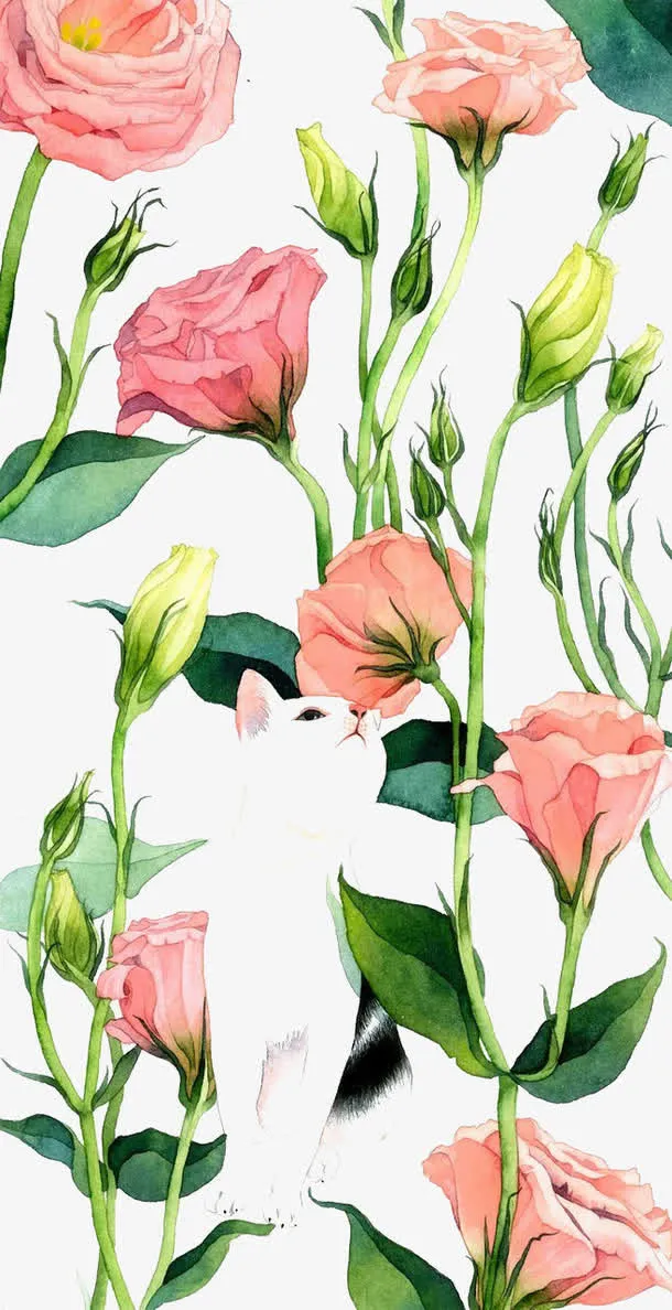 手绘鲜花背景