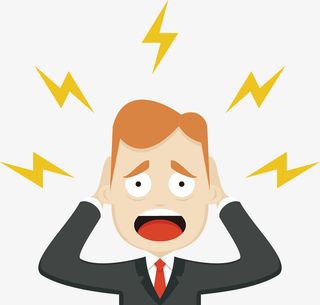 矢量卡通加班紧张的领导插画免抠