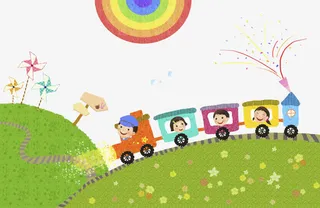 手绘小火车免抠