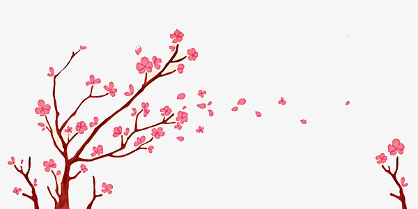 免扣手绘樱桃树枝免抠