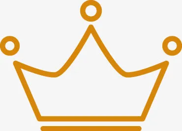 黄色皇冠卡通设计免抠