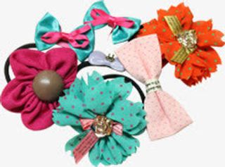 白色布艺花型头饰七夕情人节免抠