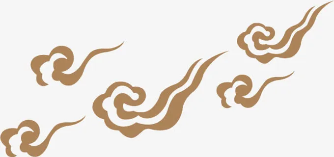 中国风棕色云彩纹理免抠