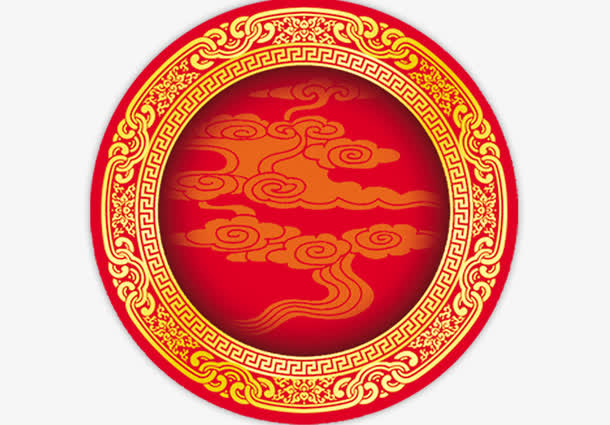 圆形吉祥底纹免抠