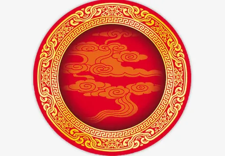 圆形吉祥底纹免抠