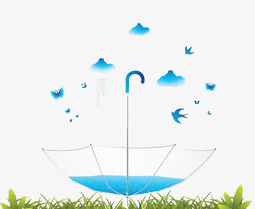 雨伞与燕子免抠