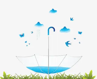 雨伞与燕子免抠