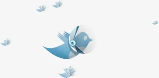 折纸蓝色鱼漂浮免抠