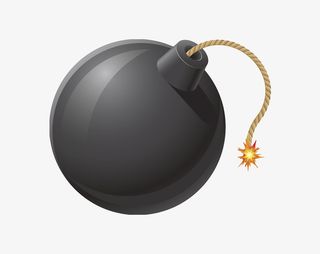 黑色危险物品炸弹卡通免抠