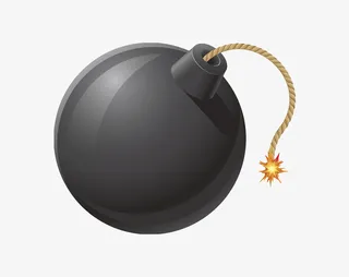 黑色危险物品炸弹卡通免抠