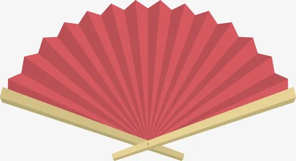 红色的折扇免抠