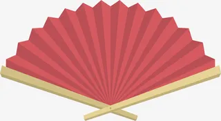 红色的折扇免抠