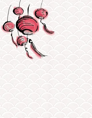 矢量水彩灯笼中国风背景素材高清