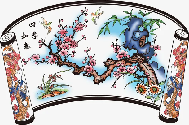 中国风画免抠
