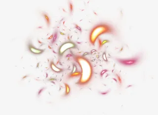 炫彩月半弯灯光免抠