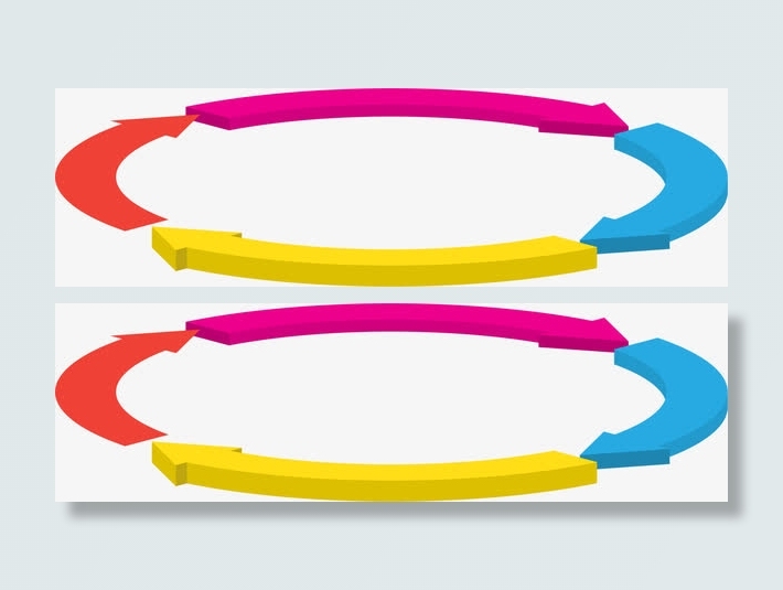 多彩旋转箭头免抠