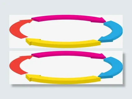 多彩旋转箭头免抠