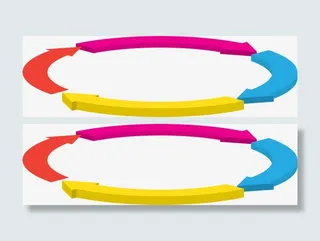 多彩旋转箭头免抠