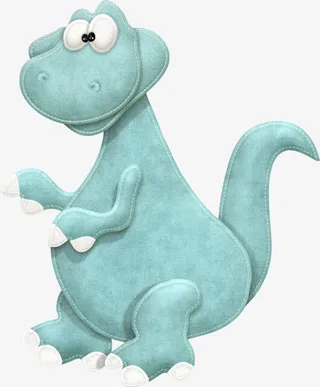 卡通蓝色可爱小恐龙免抠