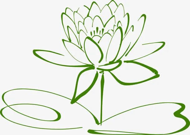 工笔画荷花免抠