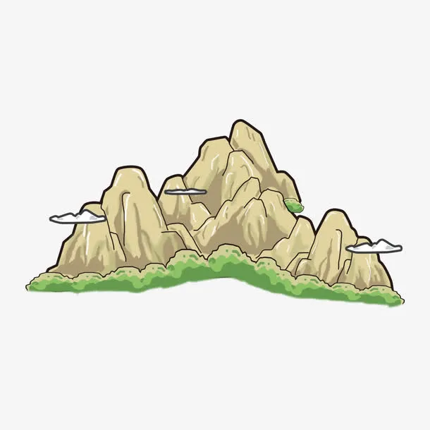 手绘地图中的假山绘画免抠