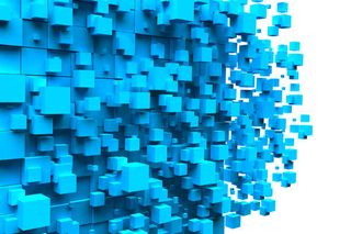 立体蓝色正方体免抠