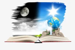 创意手绘漂浮山免抠