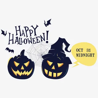 万圣节元素之邪恶恐怖南瓜灯免抠