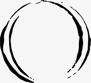 不规则圆形水墨框免抠