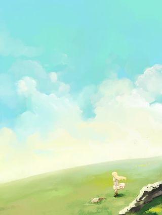 绿色水彩天空云彩免抠