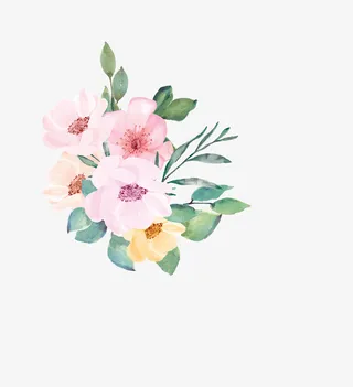 水彩的花卉免抠