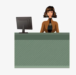 矢量卡通手绘职业女性超市售货员免抠