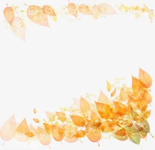 卡通手绘秋天树叶落叶免抠