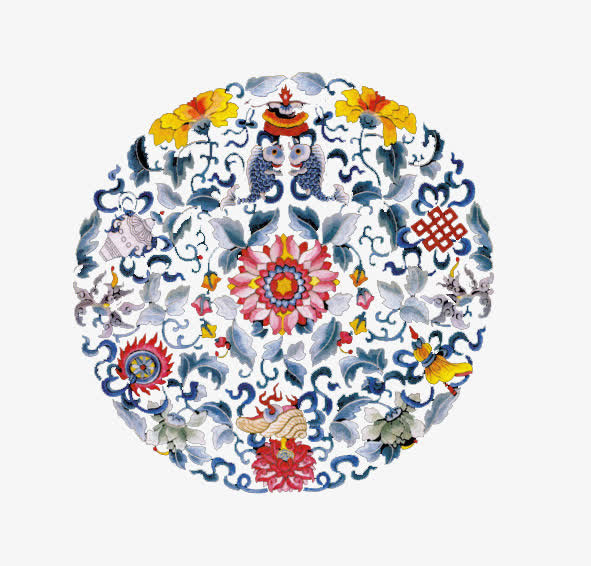 清朝诰命补服图案双鱼免抠