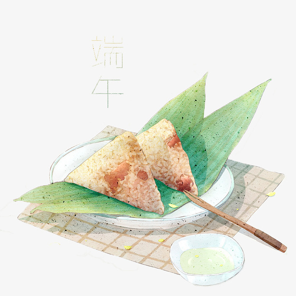 水彩粽子免抠