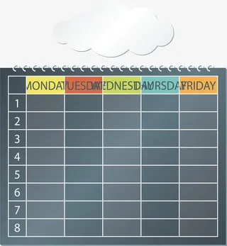 活页效果黑板课表免抠