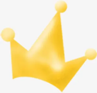 土黄色皇冠王冠卡通儿童免抠