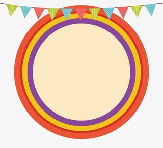 圆形可拆分彩色装饰图案免抠