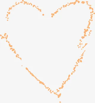 橙色圆点爱心免抠
